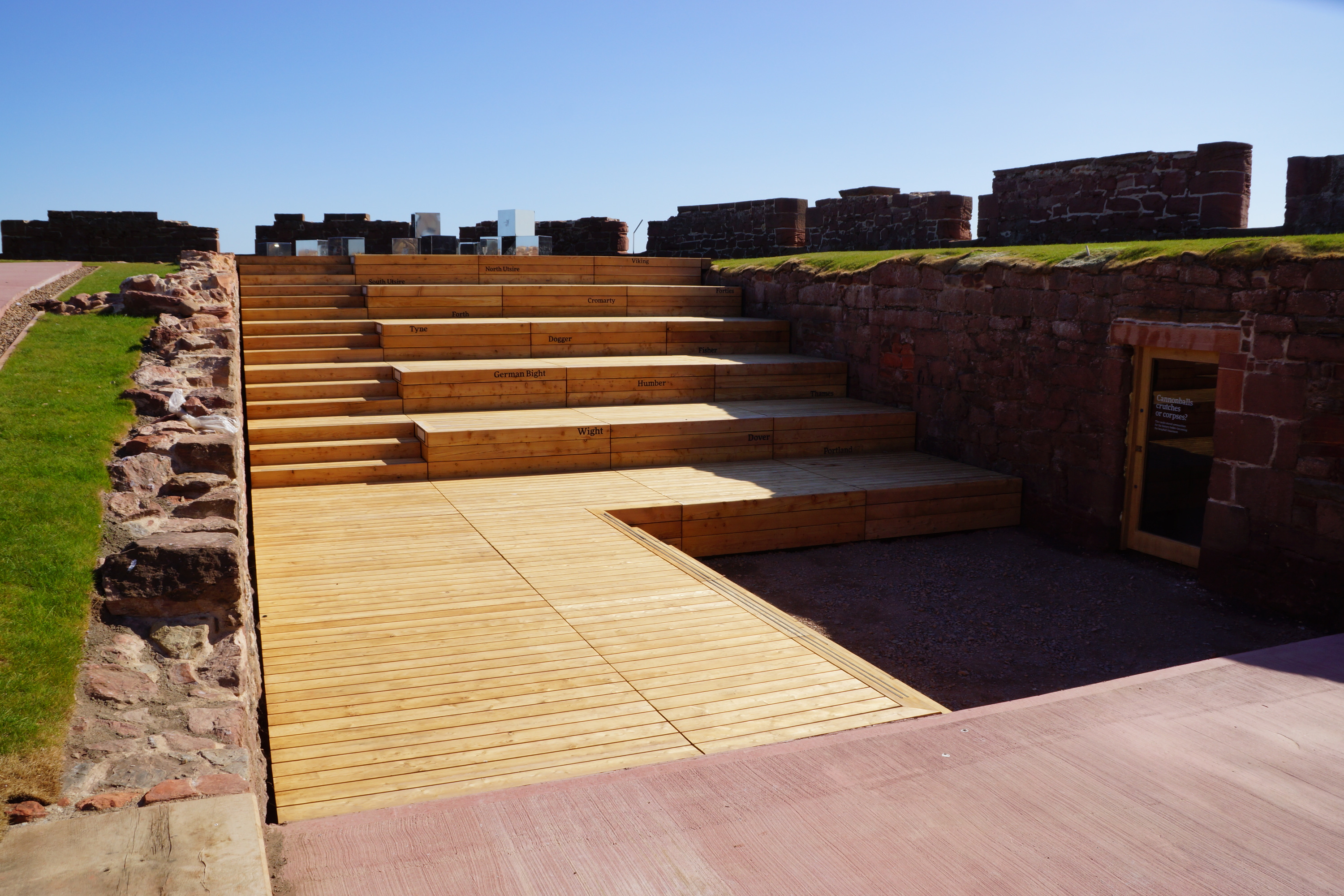 Amphitheatre seating and entrance to vaults